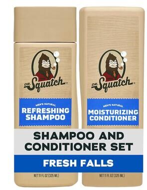 DR SQUATCH | MEN'S SHAMPOO + CONDITIONER BUNDLE | FRESH FALLS - NEW